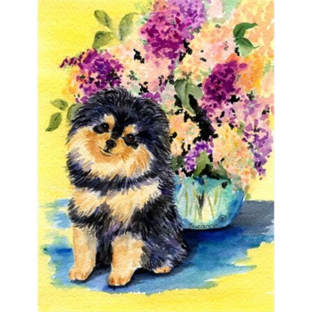 Carolines Treasures Pomeranian Canvas Flag - House Size- 28 x 40 in. SS8290CHF